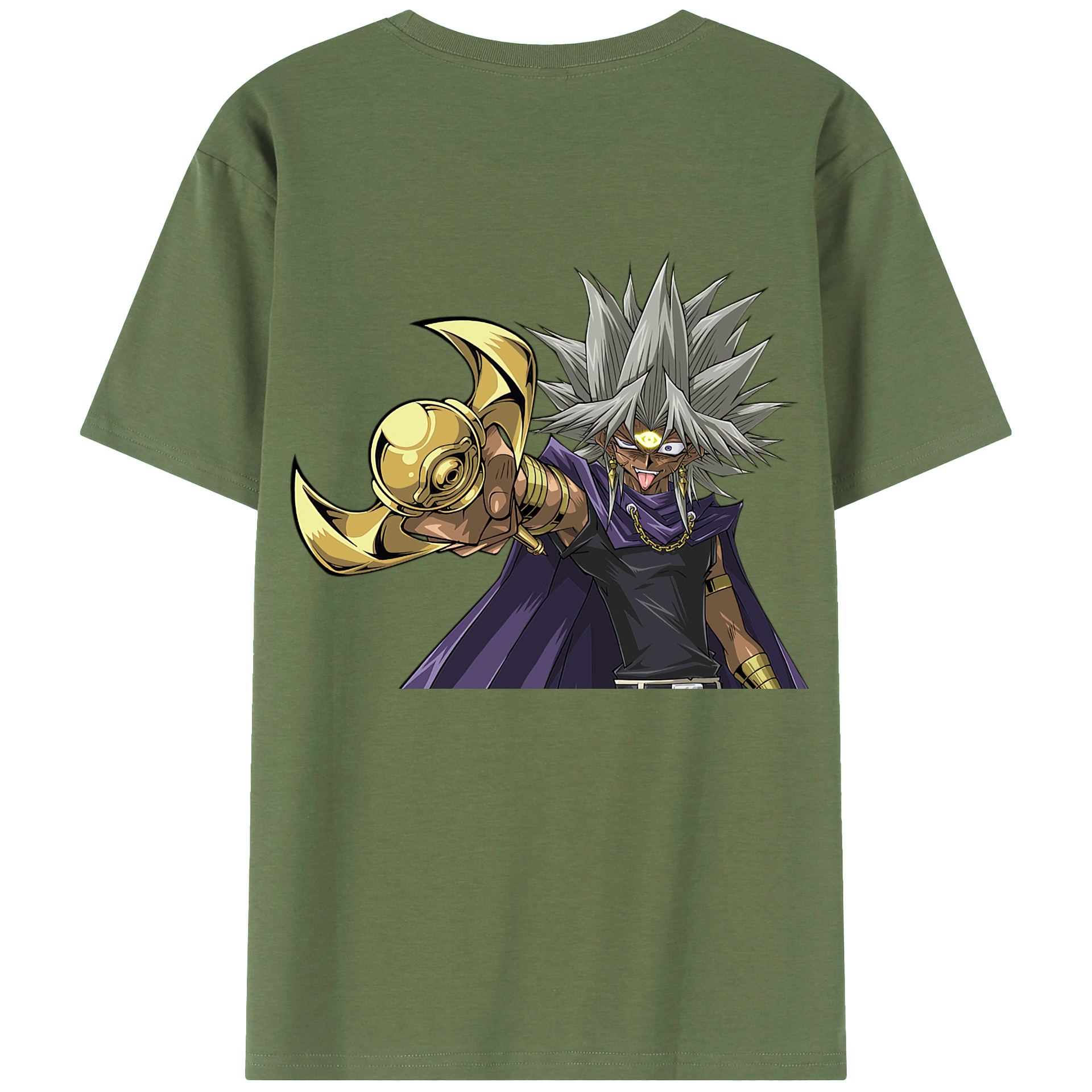 （画像用） 遊☆戯☆王 Yu-Gi-Oh! 綿100％ メンズ半袖Tシャツ（バックプリント） 通気性